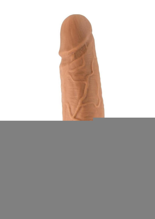 Lock On Dynamite Dildo with Suction Cup Adapter - Caramel - 7in