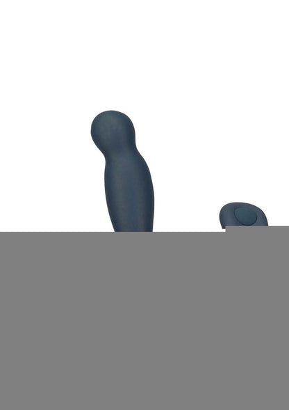 Lux Active Revolve Silicone Rechargeable Rotating and Vibrating Anal Massager with Remote Control - Blue/Navy