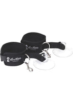 Lux Fetish Sexy Suction Shower Cuffs Adjustable - Black - 2 Piece Set