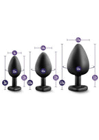 Luxe Bling Butt Plugs Silicone Training Kit with White Gems (3 Size Kit