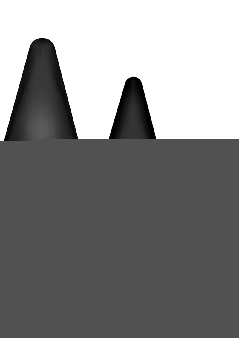 Luxe Night Rimmer Silicone Anal Kit - Black - 3 Piece Kit