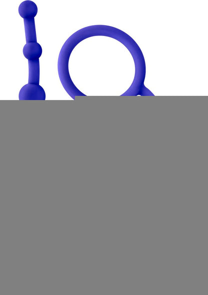 Luxe Silicone 10 Anal Beads - Blue/Indigo