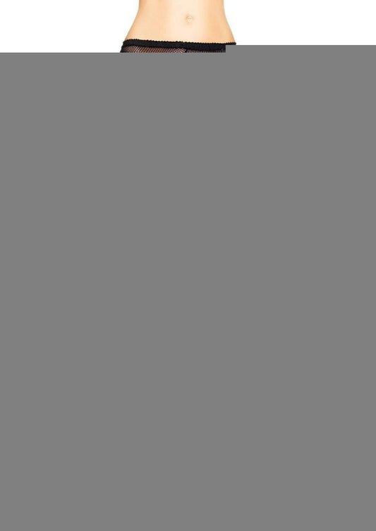 Lycra Fishnet Pantyhose with Rhinestone Detail Throughout - Black - One Size