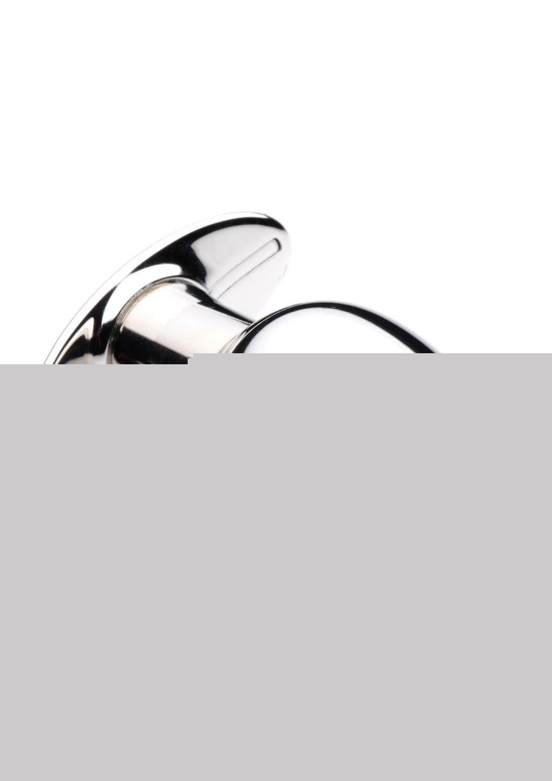 Master Series Chrome Blast 7x Rechargeable Anal Plug with Remote Control - Silver - Large