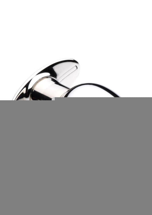 Master Series Chrome Blast 7x Rechargeable Anal Plug with Remote Control - Silver - Large