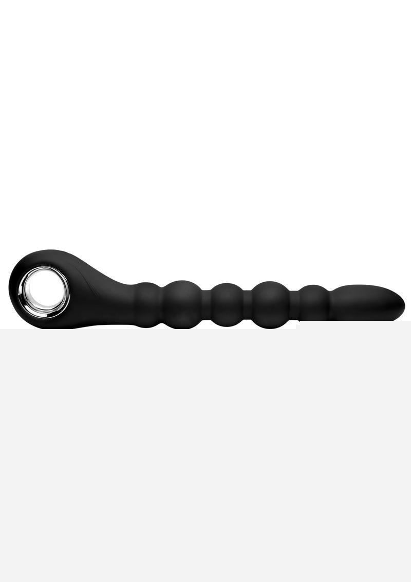 Master Series Dark Scepter Vibrating Anal Beads - Black