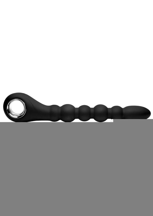 Master Series Dark Scepter Vibrating Anal Beads - Black