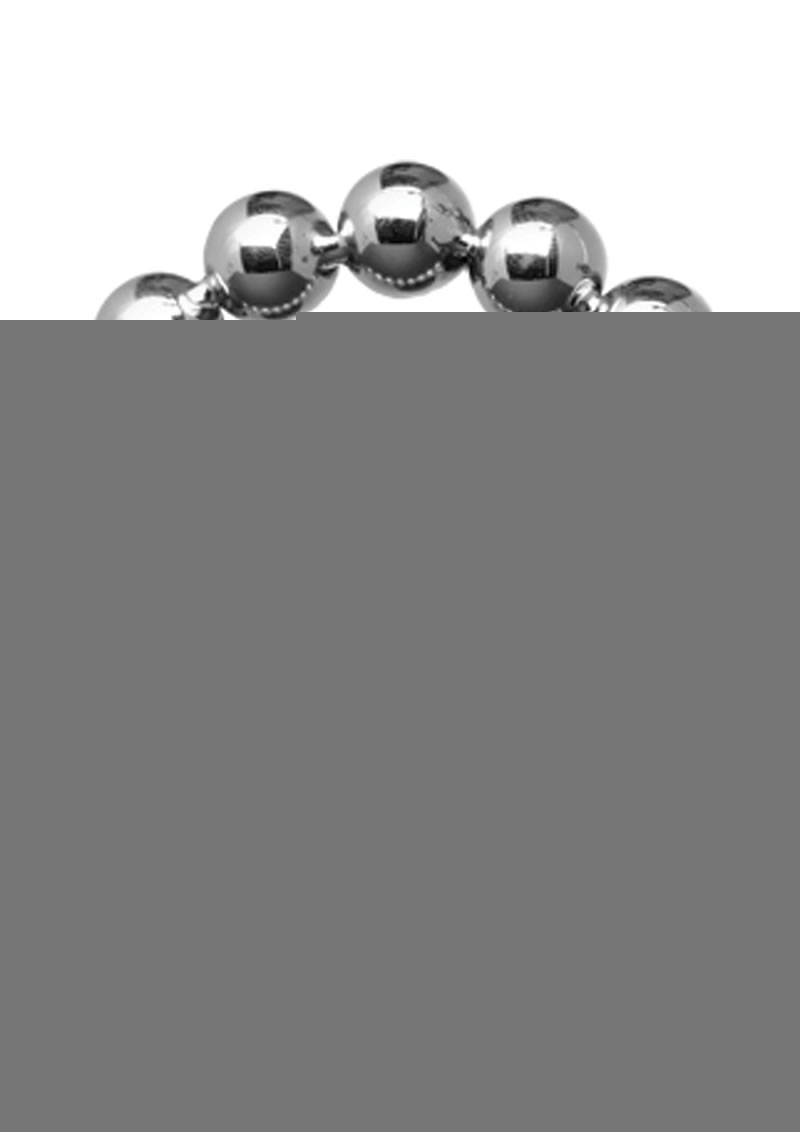 Master Series Meridian Stainless Steel Beaded Cock Ring - Silver - 2in