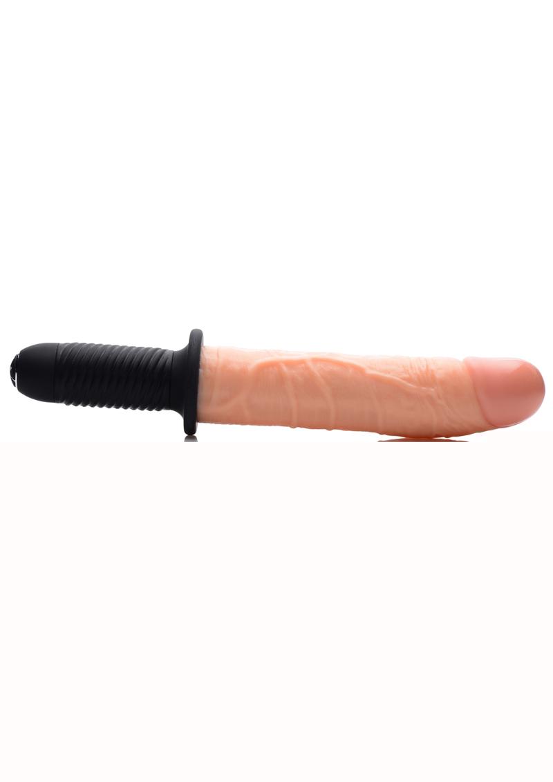 Master Series Onslaught XL Vibrating 9in Dildo Thruster - Vanilla - XLarge