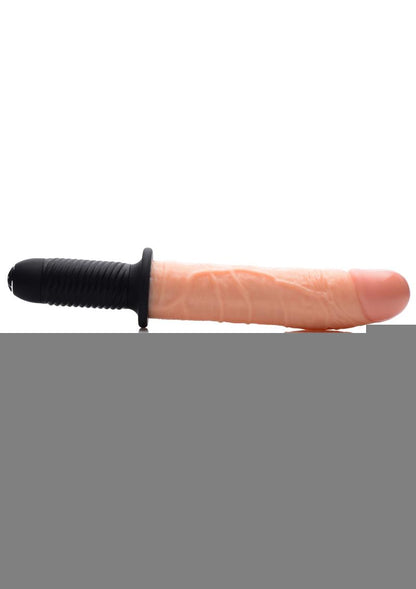 Master Series Onslaught XL Vibrating 9in Dildo Thruster - Vanilla - XLarge