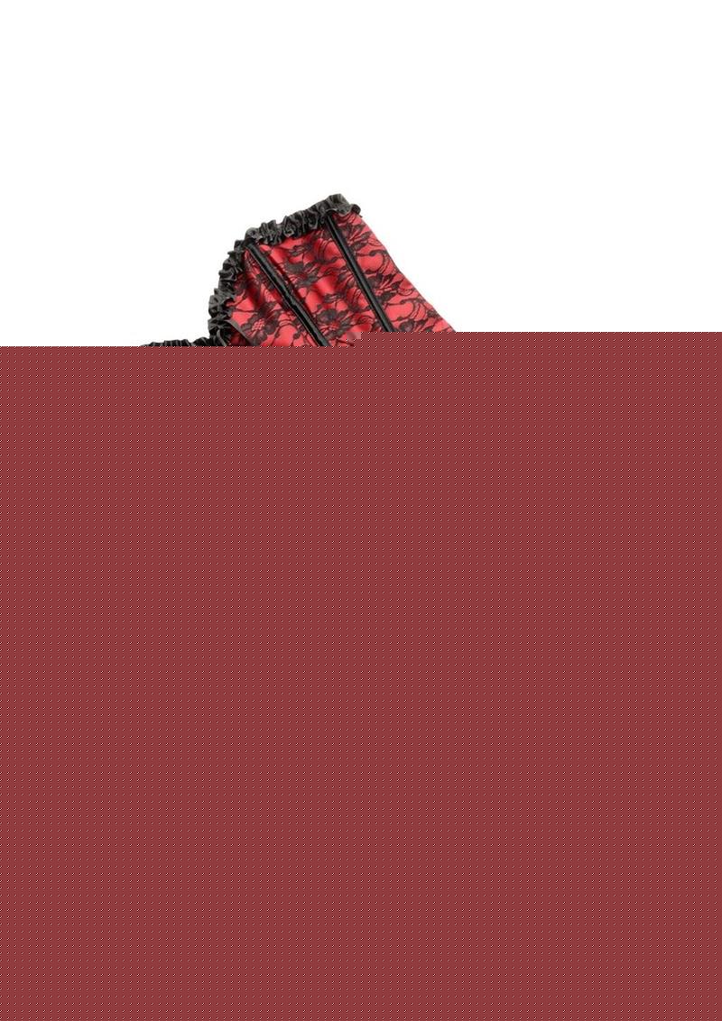 Master Series Scarlet Seduction Lace-Up Corset and Thong - Black/Red - Large/One Size