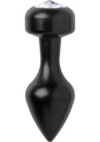 Master Series Spade Petite Jewel Aluminum Anal Plug - Black/Metal