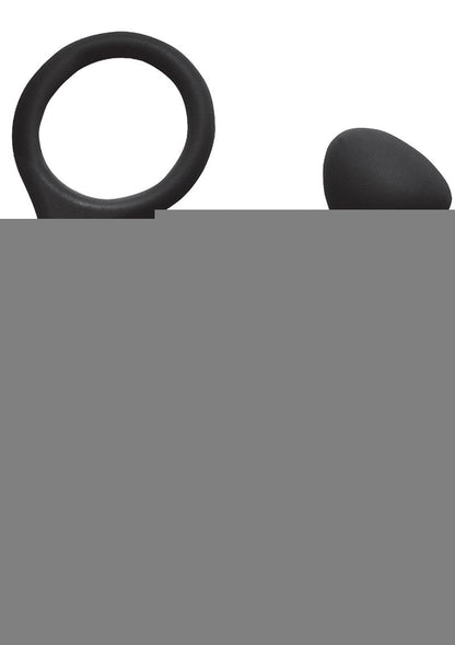My Cock Ring Silicone Cock Ring with Vibrating Ass Pleaser Butt Plug - Black
