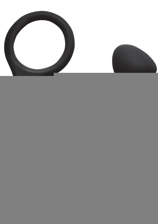 My Cock Ring Silicone Cock Ring with Vibrating Ass Pleaser Butt Plug - Black