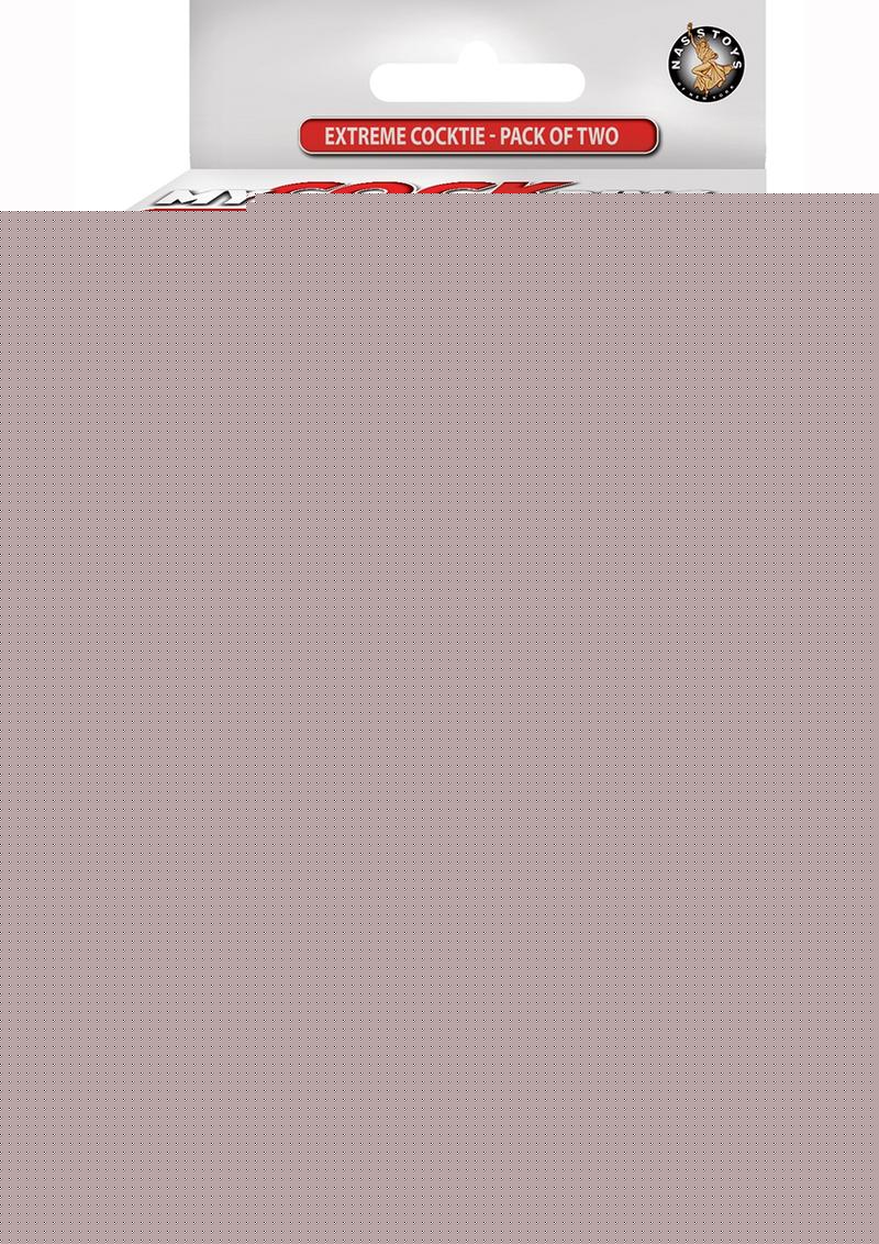 My Cockring Extreme Cocktie Adjustable Cock Ring - Black/Red - 2 Per Pack