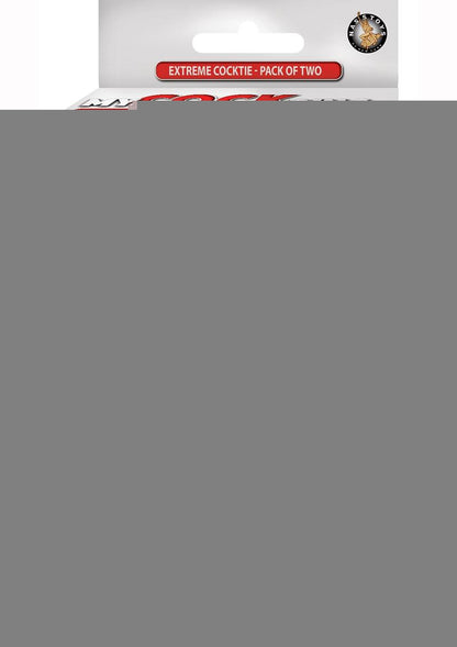 My Cockring Extreme Cocktie Adjustable Cock Ring - Black/Red - 2 Per Pack