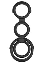 My Cockring Quattro Silicone Cock and Scrotum Rings - Black