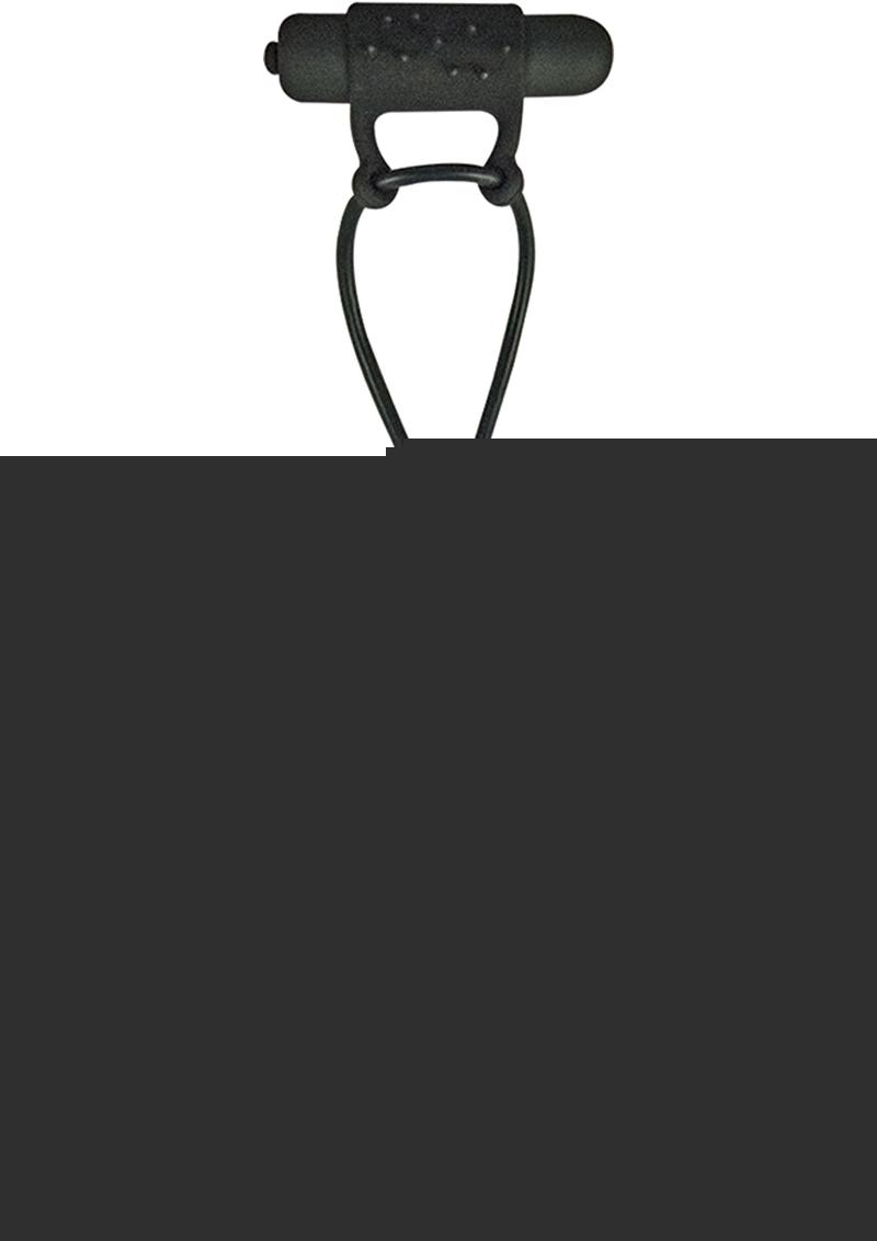 My Cockring Silicone Vibrating Cock and Ball Cinch - Black