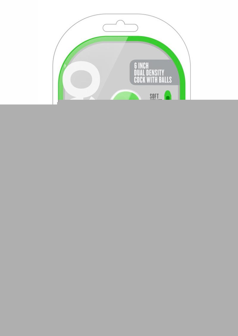 Neo Dual Density Dildo with Balls - Green/Neon Green - 6in