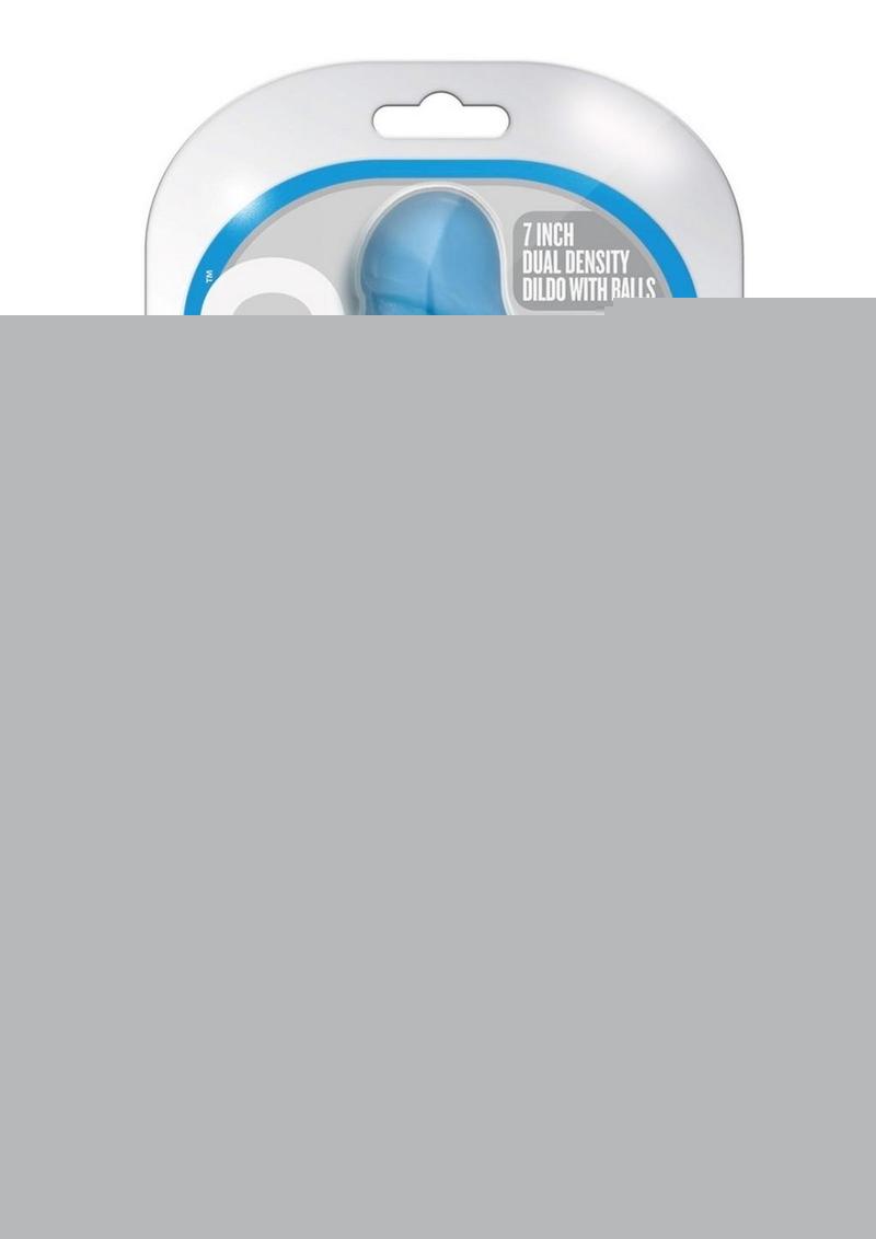 Neo Dual Density Dildo with Balls - Blue/Neon Blue - 7.5in