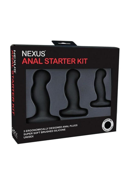 Nexus Anal Starter Kit Sillicone Anal Plugs - Black - 3 Piece