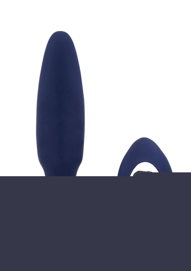 Nu Sensuelle Andii Fino Roller Motion Rechargeable Silicone Anal Plug with Remote Control - Blue/Navy Blue