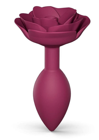 Open Roses Silicone Anal Plug - Plum Star/Purple - Medium