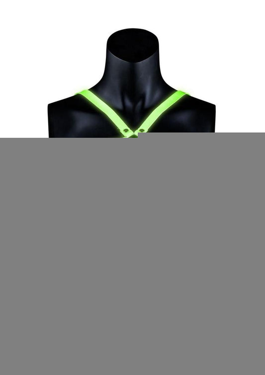 Ouch Body Harness - Glow In The Dark/Green - Medium/Small