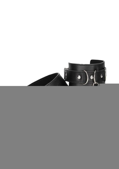 Ouch! Bonded Leather Collar with Hand Cuffs and Leash