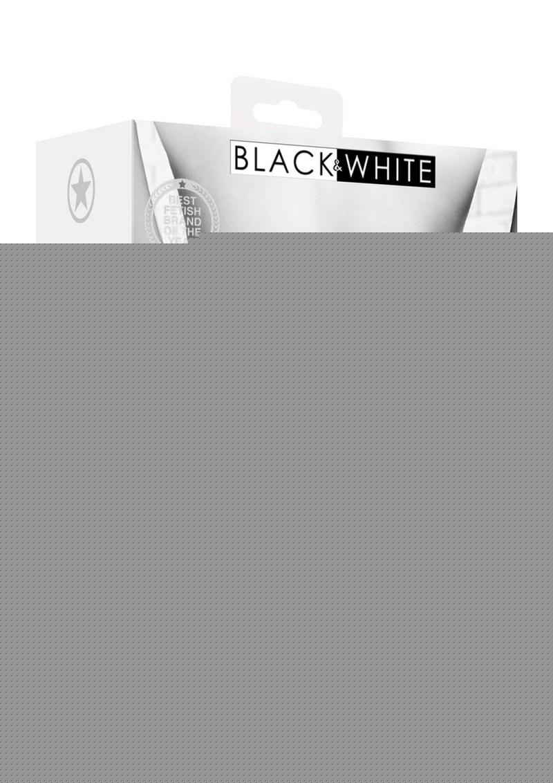 Ouch! Bonded Leather Hand Cuffs with Handle - Black