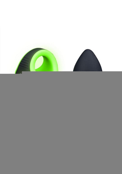 Ouch! Butt Plug with Cock Ring and Ball Strap Silicone - Glow In The Dark/Green