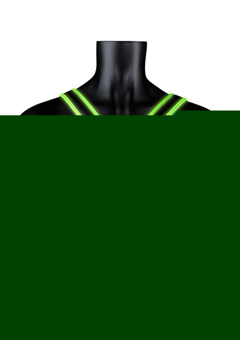 Ouch! Cross Harness - Black/Glow In The Dark/Green - Medium/Small