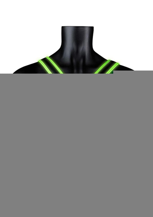 Ouch! Cross Harness - Black/Glow In The Dark/Green - Medium/Small