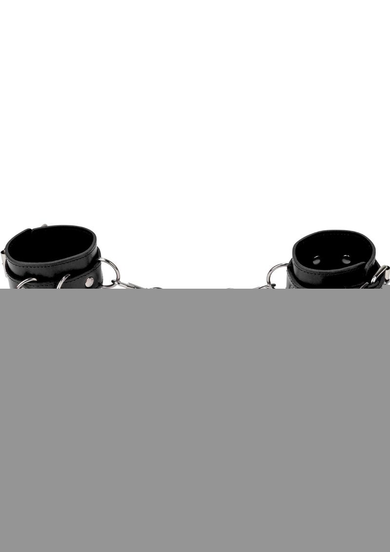 Ouch Premium Bonded Leather Cuffs For Hands Or Ankles - Black