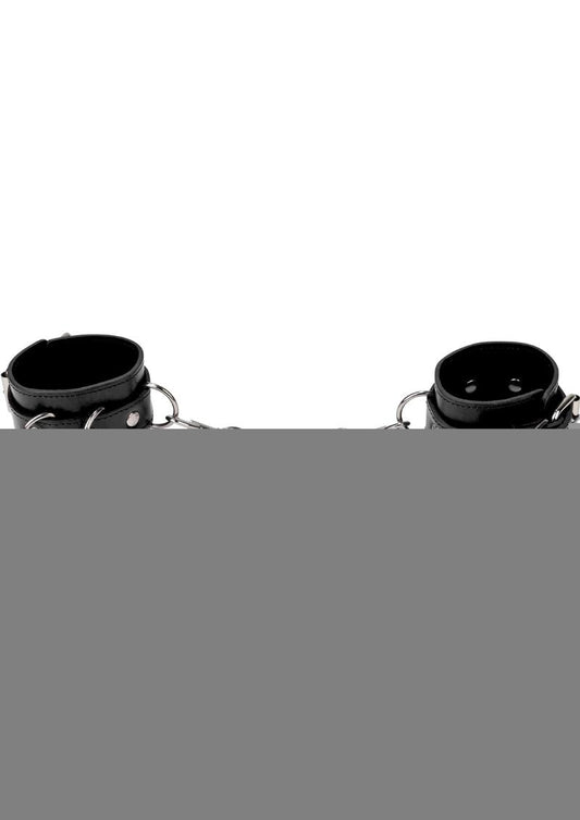 Ouch Premium Bonded Leather Cuffs For Hands Or Ankles - Black