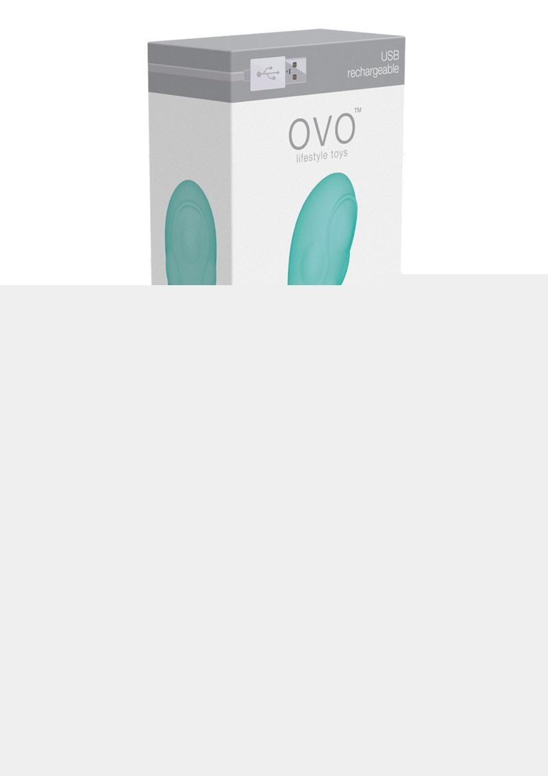 OVO Silkskyn Rechargeable Silicone Bumpy Vibrator - Aqua/Teal/White