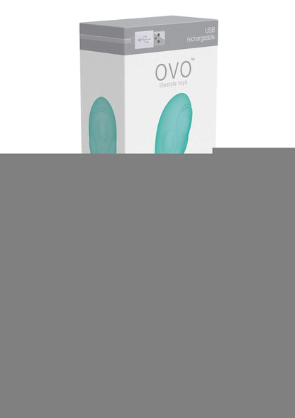OVO Silkskyn Rechargeable Silicone Bumpy Vibrator - Aqua/Teal/White
