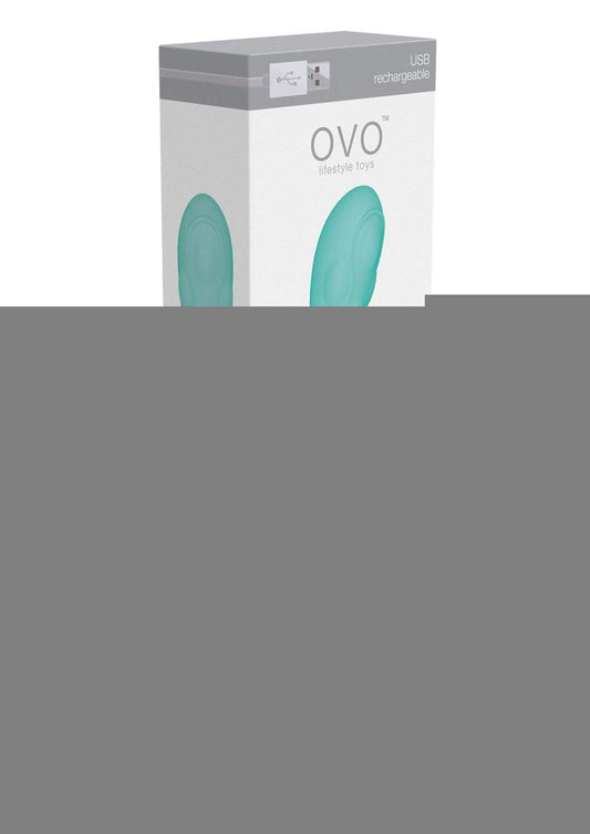 OVO Silkskyn Rechargeable Silicone Bumpy Vibrator - Aqua/Teal/White