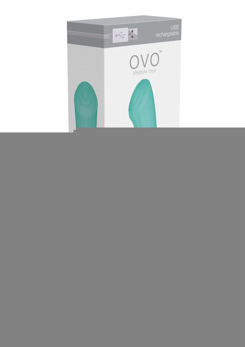 OVO Silkskyn Rechargeable Silicone G-Spot Vibrator - Aqua/Teal/White
