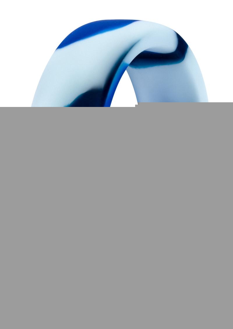 Performance Silicone Camo Cock Ring - Blue Camouflage - Blue