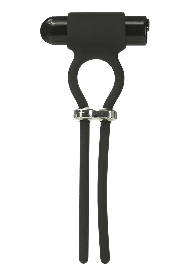Powerbullet Bolo Bullet Silicone Rechargeable Penis Ring - Black/Silver