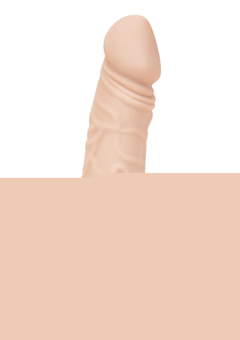 Powercocks Silicone Rechargeable Realistic Vibrator - Vanilla - 6.5in