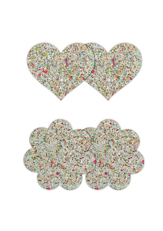 Pretty Pasties Heart and Flower - Glow In The Dark/Multicolor