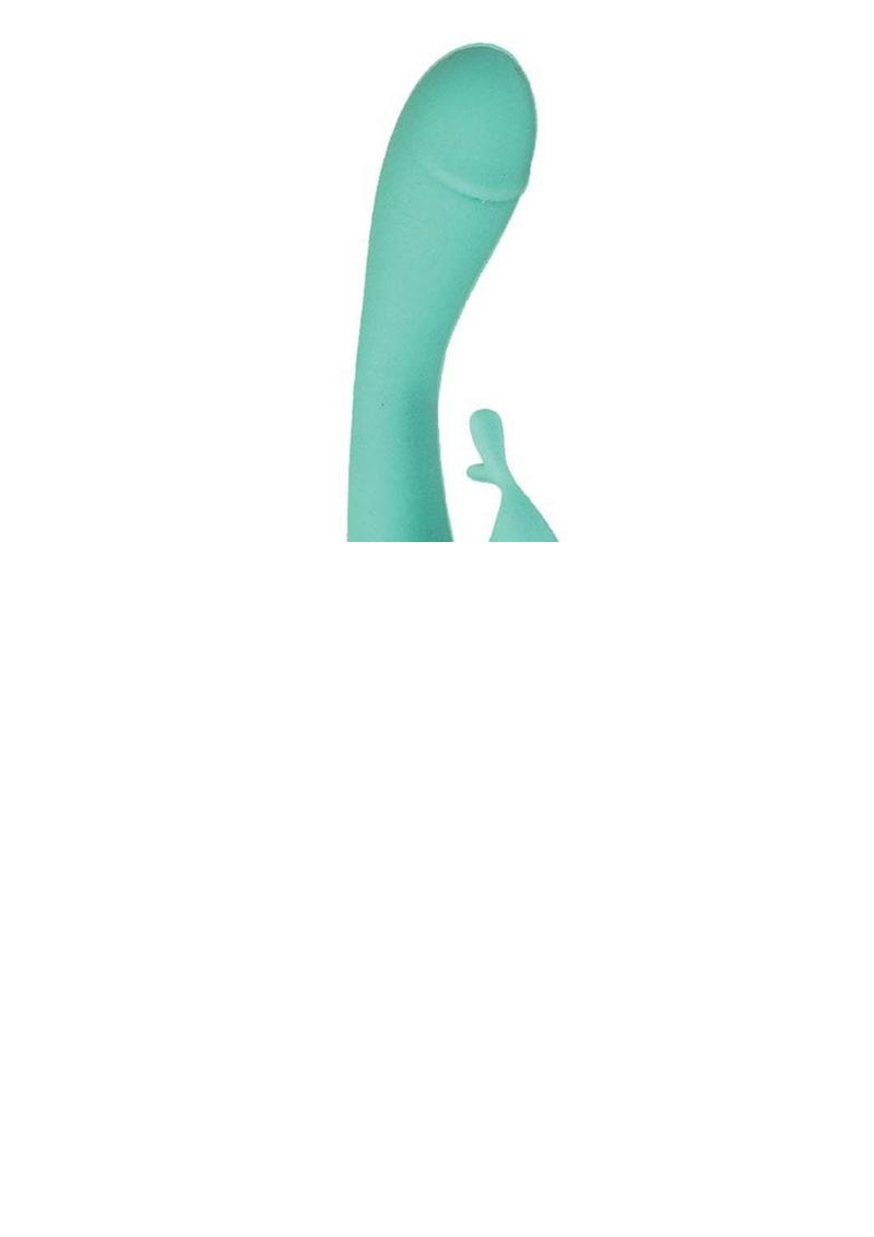 Princess Petite Pleasure Silicone Rechargeable Dual Stimulating Vibrator - Aqua/Green