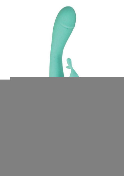 Princess Petite Pleasure Silicone Rechargeable Dual Stimulating Vibrator - Aqua/Green
