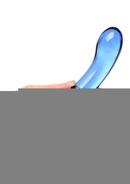 Prisms Vibra-Glass 10x Bleu Dual End G-Spot Rechargeable Silicone/Glass Vibrating Dildo
