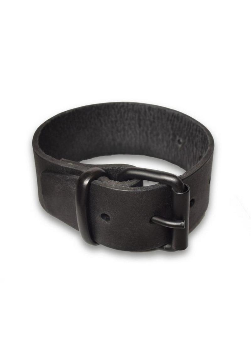 Prowler Red Leather Buckle Bicep Band - Black - Large