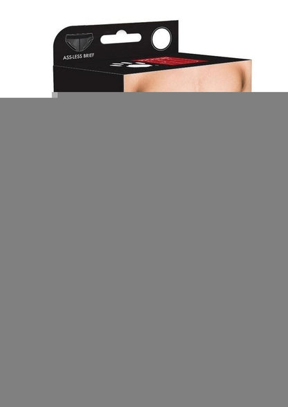 Prowler Red Wetlook Ass-Less Brief - Black - Large