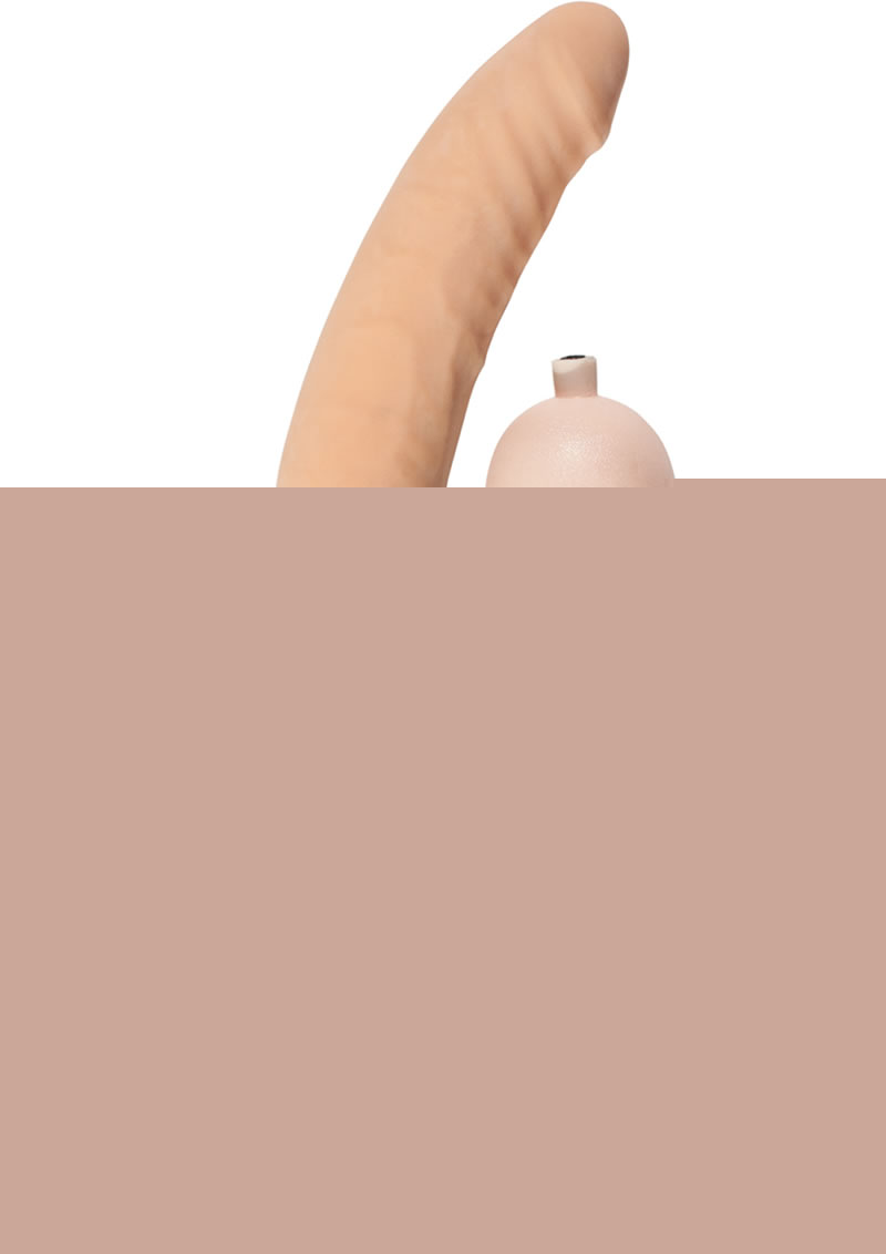 Ram Inflatable Latex Dildo - Flesh/Vanilla - 12in