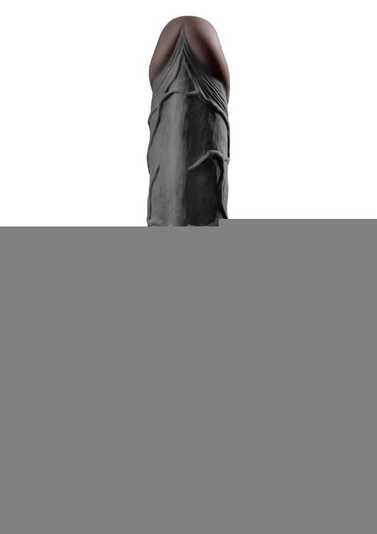 Real Feel Deluxe No. 12 Wallbanger Vibrating Dildo with Balls Waterproof - Black - 12in